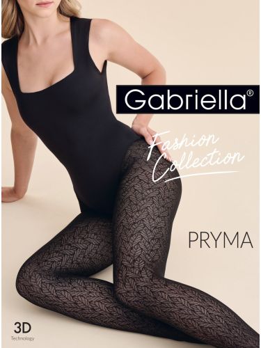 Pryma levélmintás microfibre 3D harisnyanadrág, 60den 8617