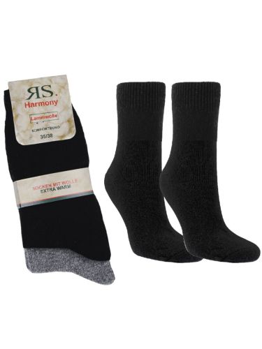 RS Unisex téli gyapjú zokni 2pár/csomag fekete/szürke 43-46 RS Unisex téli gyapjú zokni 2pár/csomag fekete/szürke 43-46 RS43371/fsz43